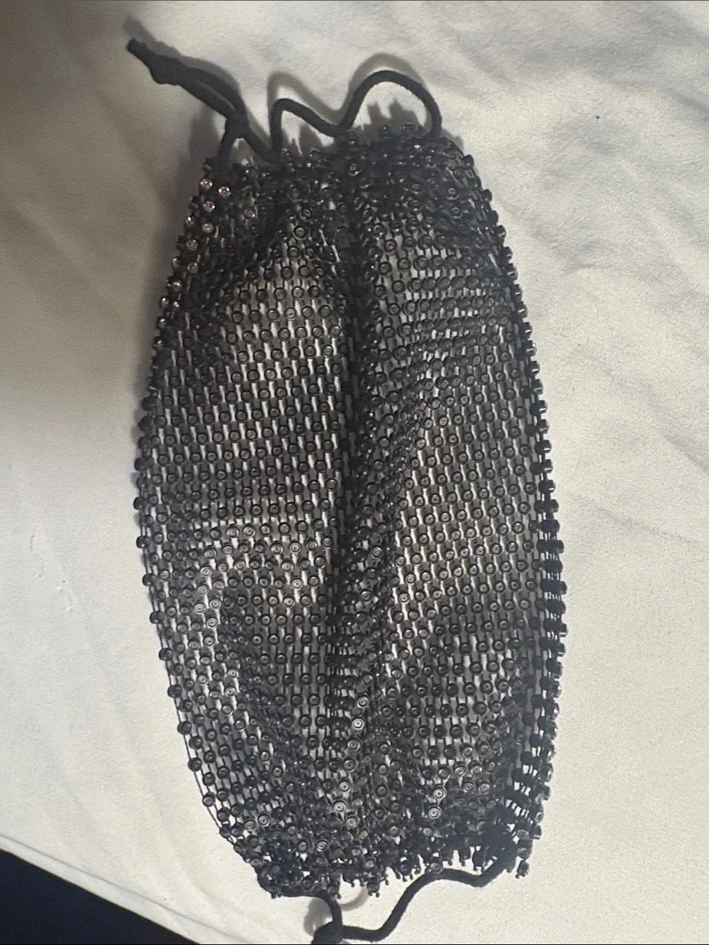 Sparkling Black diamond Beaded Face Mask